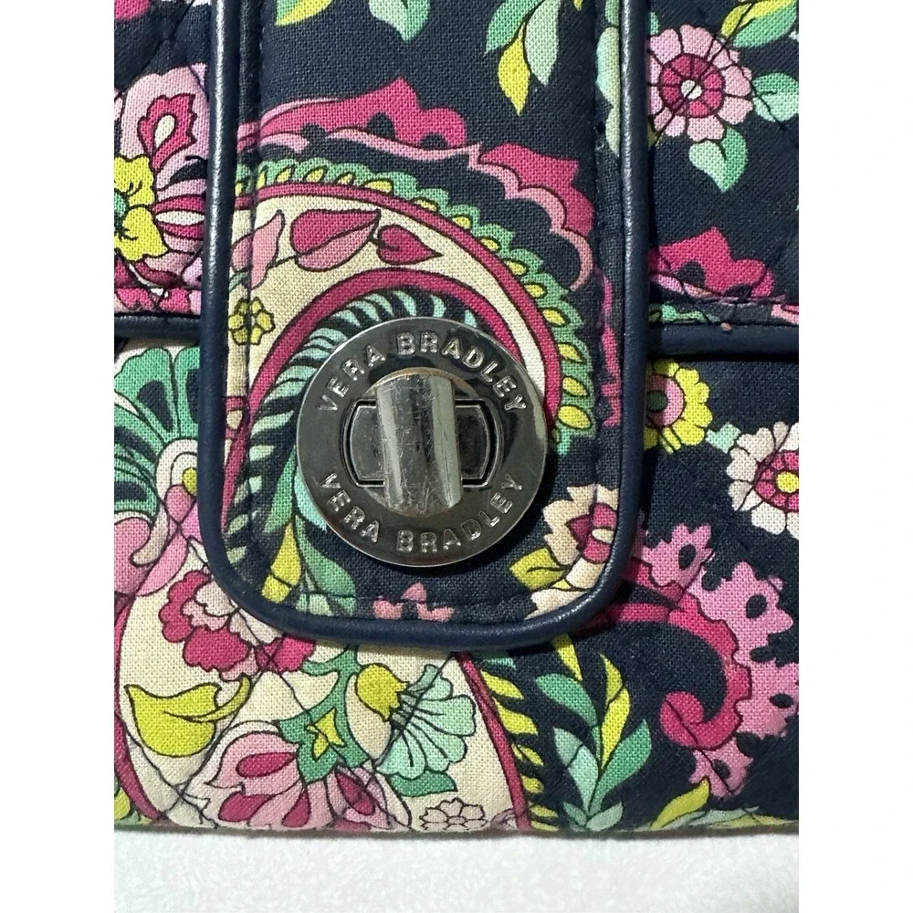 Vera Bradley Mini Turn Lock Crossbody PETAL PAISLEY Pink Floral Travel Bag Purse